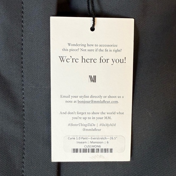 MM.LAFLUER Curie Pant 26.5" Inseam Monsoon Gray Women's Size 6 NWT - Picture 7 of 7